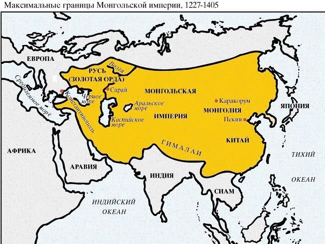 Татаро монгольская империя карта
